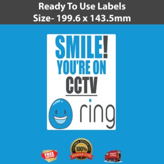 3 x Ring Doorbell Security Sticker SMILE CCTV Business Signs Stickers Labels Tag