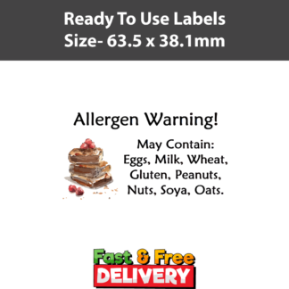 100x Mini Allergen Cake Bar Warning Sticker Small Food Allergy Content Label tag