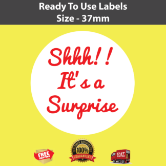300 Shhh It's A Surprise Stickers Party Bag Sweet Cone Birthday Labels Tag