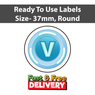 300 V Bucks Inspired Chocolate Coin Logo Stickers Birthday Party Label Gifts tag