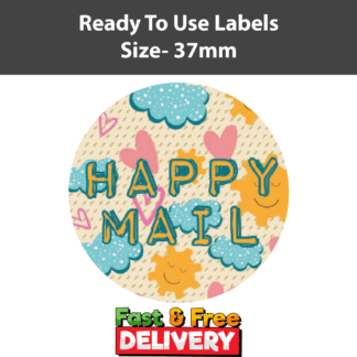 300 Happy Cloud Happy Mail Stickers Labels Tags | Mail bag Post Labels Signs
